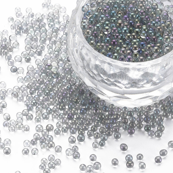 

PandaHall DIY 3D Nail Art Decoration Mini Glass Beads, Tiny Caviar Nail Beads, AB Color Plated, Round, Dark Gray, 2mm, about 450g/bag Glass...