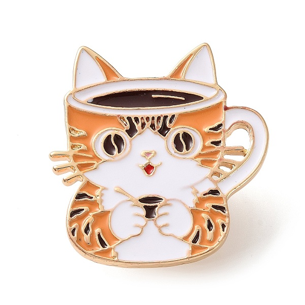 猫の形をしたコーヒーマグのエナメルピン