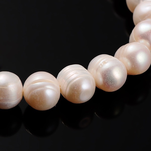 

PandaHall Natural Cultured Freshwater Pearl Beads Strands, Round, PeachPuff, 8~9mm, Hole: 0.8mm, about 45pcs/strand, 14.17 inch Pearl Round..., Brown