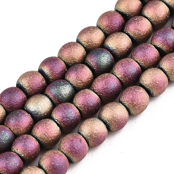 

PandaHall Frosted Electroplate Glass Beads Strands, Round, Rosy Brown, 3mm, Hole: 0.5mm, about 149~150pcs/strand, 15.35''~15.75''(39~40cm)...