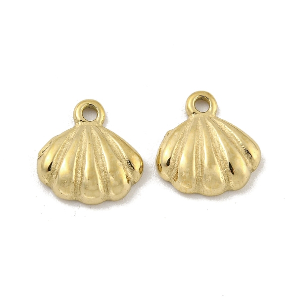 

PandaHall 304 Stainless Steel Charms, Shell Shape Charm, Real 14K Gold Plated, 9.5x9.5x2mm, Hole: 1.2mm 304 Stainless Steel Shell Shape