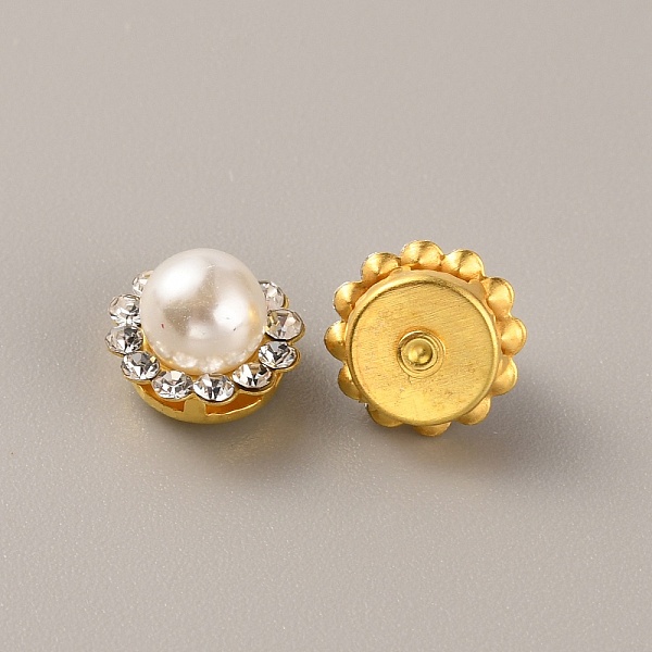 

PandaHall Flower Plastic Rhinestone Ornament Accessories, with Iron Base, Golden, 9x7.5mm Plastic Flower
