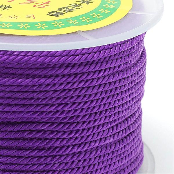

PandaHall Nylon Threads, Milan Cords/Twisted Cords, Dark Violet, 1.5~2mm, about 54.68 yards(50m)/roll Nylon Purple
