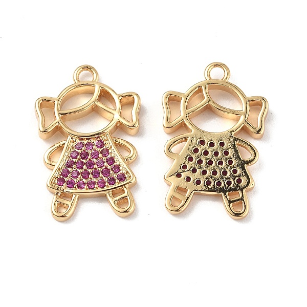 

PandaHall Brass Micro Pave Camellia Cubic Zirconia Pendants, Girl Charms, Real 18K Gold Plated, 21.5x14x2.3mm, Hole: 1.8mm Brass+Cubic..., Pink