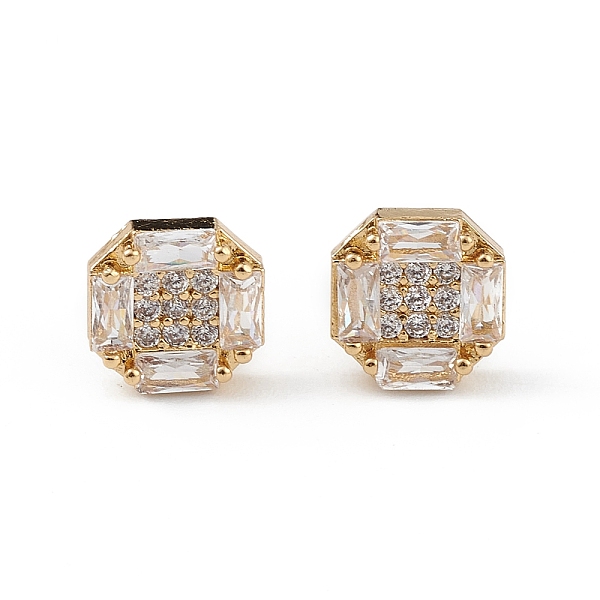 

PandaHall Clear Cubic Zirconia Hexagon Stud Earrings, Brass Jewelry for Women, Long-Lasting Plated, Lead Free & Cadmium Free, Real 18K Gold...