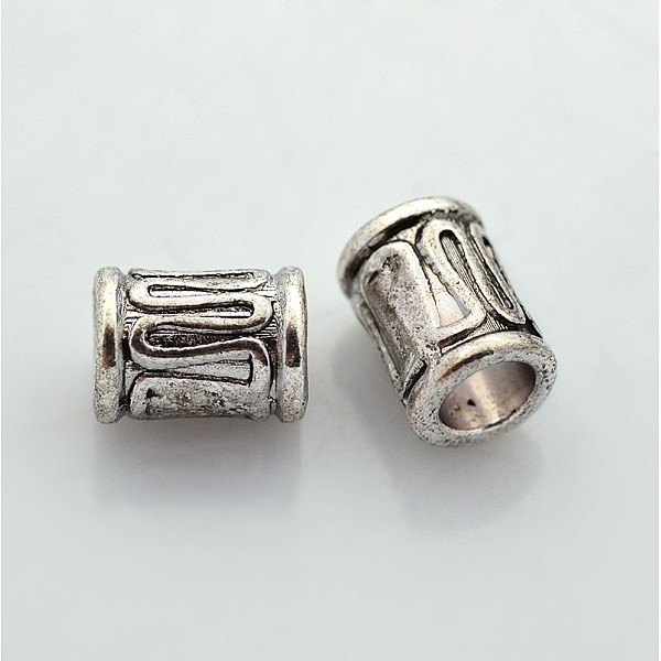 

PandaHall Tibetan Style Alloy Beads, Lead Free & Nickel Free & Cadmium Free, Column, Antique Silver, about 8mm long, 6mm wide, hole: 4mm...