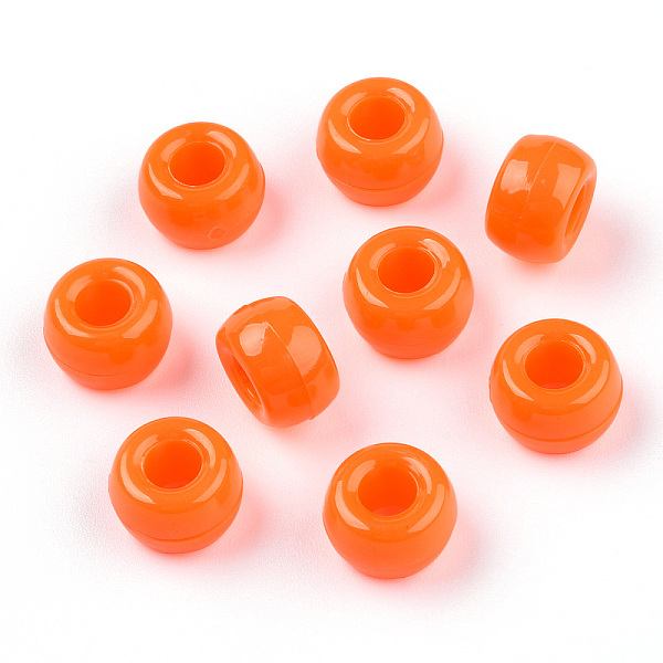 

PandaHall Opaque Plastic Beads, Barrel, Coral, 9x6mm, Hole: 3.8mm, about 1950pcs/500g Plastic Barrel Red