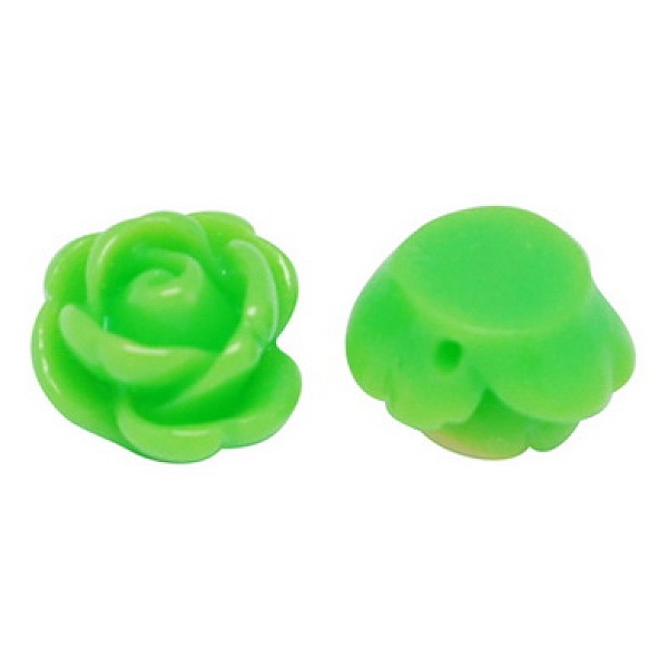 

PandaHall Opaque Rose Flower Resin Beads, Lime Green, 9x7mm, Hole: 1mm Resin Flower Green