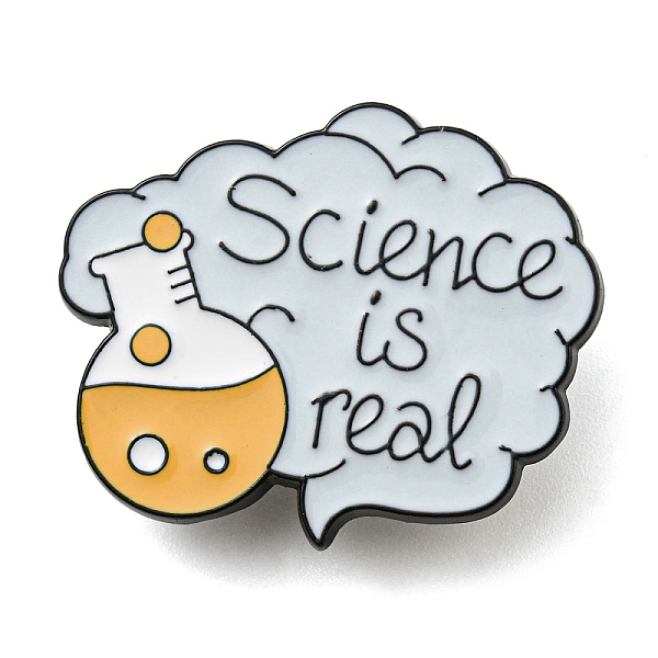 

PandaHall Chemical Theme Enamel Pin, Electrophoresis Black Zinc Alloy Brooch for Backpack Clothes, Flask & Word Science Is Real, Sandy Brown...