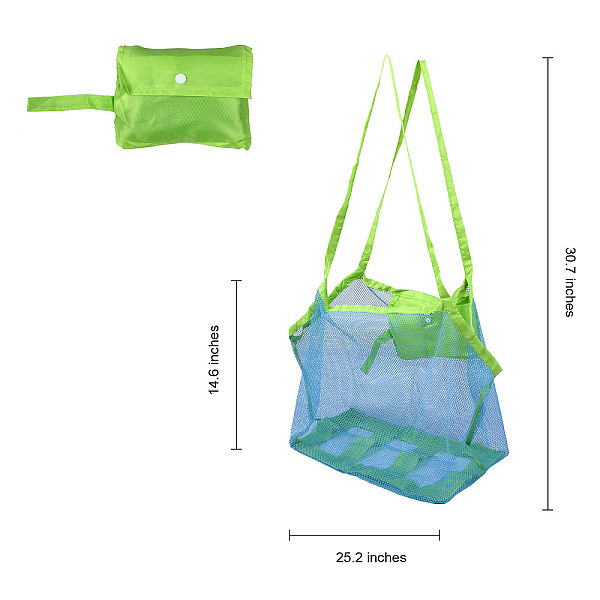 2pcs 2 Farben Tragbare Nylon-Mesh-Einkaufstaschen