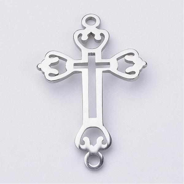 

PandaHall 201 Stainless Steel Links connectors, Cross, Stainless Steel Color, 29.5x19.5x1mm, Hole: 2mm 201 Stainless Steel Cross