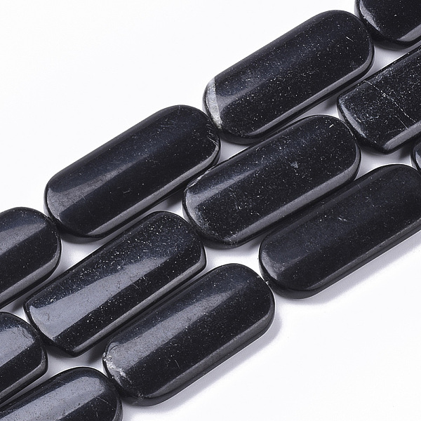 

PandaHall Natural Black Stone Beads Strands, Oval, 39~40x18x6mm, Hole: 1.5mm, about 10pcs/strand, 15.75 inch(40 cm) Black Stone Oval