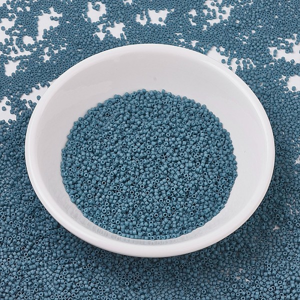 

PandaHall MIYUKI Delica Beads, Cylinder, Japanese Seed Beads, 11/0, (DB0792) Dyed Semi-Frosted Opaque Shale, 1.3x1.6mm, Hole: 0.8mm, about..., Cyan