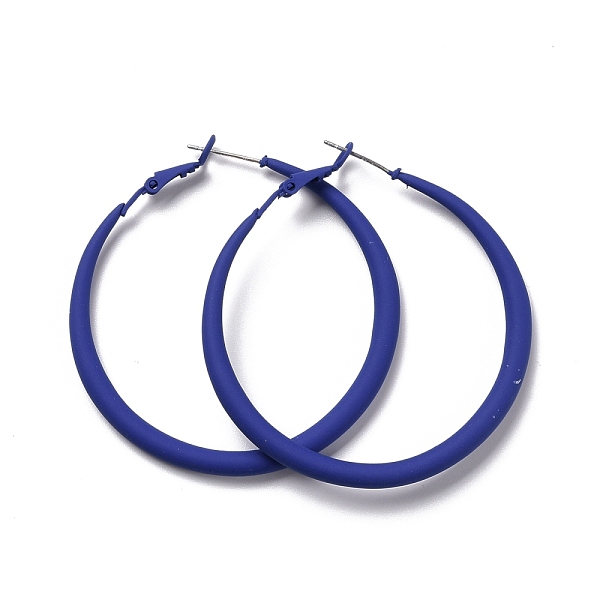 

PandaHall Alloy Big Hoop Earrings for Women, Spray Earrings with 925 Sterling Silver Pin, Blue, 6 Gauge, 50x4mm, Pin: 0.6mm Alloy Ring Blue