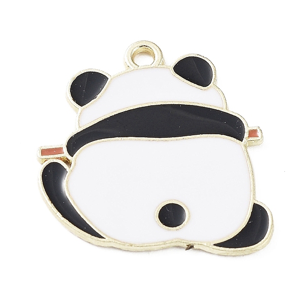 

PandaHall Alloy Enamel Pendants, Panda Charms, Golden, 26x24x1.5mm, Hole: 2mm Alloy+Enamel Panda White