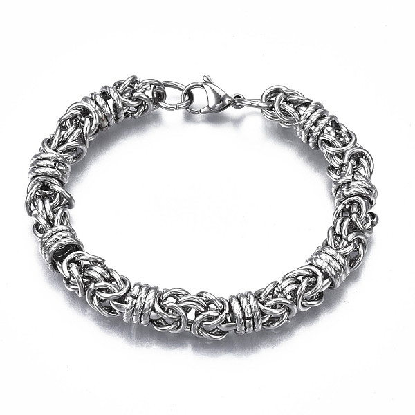 

PandaHall 201 Stainless Steel Byzantine Chain Bracelet for Men Women, Nickel Free, Stainless Steel Color, 8-1/2 inch(21.5cm) 201 Stainless...