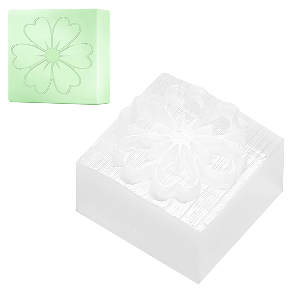 

PandaHall Resin Stamps, for DIY Craft Card Scrapbooking Supplies, Square, Clear, Flower Pattern, 2.7x2.65x2cm Resin Flower Clear