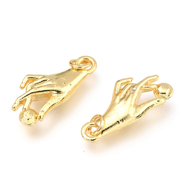 

PandaHall Alloy Pendants, Long-Lasting Plated, with Jump Ring, Palm, Real 18K Gold Plated, 18.5x8.5x3.2mm, Hole: 2.5mm Alloy Palm