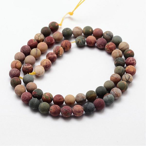 

PandaHall Matte Natural Polychrome Jasper/Picasso Stone/Picasso Jasper Beads Strands, Round, 4mm, Hole: 1mm, about 85~88pcs/strand, 14.7...