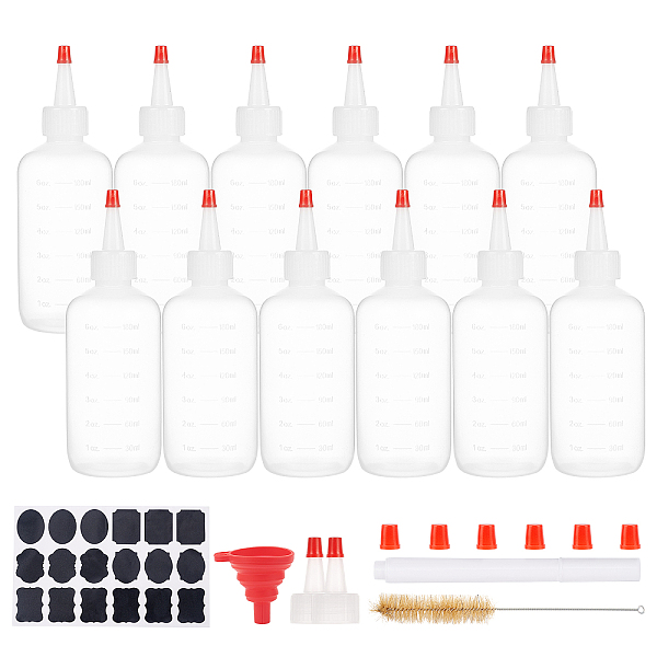 

PandaHall Plastic Graduated Squeeze Bottles, with Red Tip Cap, Sturdy Squirt Bottle for Ketchup, Sauces, Syrup, Dressings, Arts & Crafts..., White