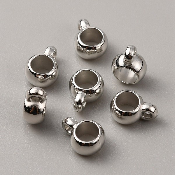

PandaHall CCB Plastic Tube Bails, Rondelle Loop Bail Beads, Platinum, 12.5x8.5x5mm, Hole: 1.5mm, Inner Diameter: 5mm Plastic Rondelle