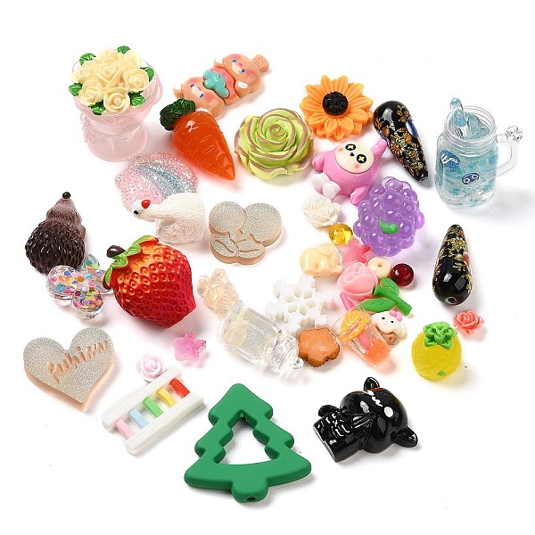 

PandaHall Opaque Resin Beads & Pendants, Mixed Shapes, Mixed Style, Mixed Color, 10.5~42x13~40x1.3~22mm, Hole: 1.5~2.7mm, about 180pcs/500g..., Multicolor