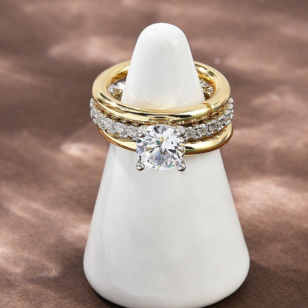 Bagues en laiton avec micro pavé de zircons cubiques pour femmes