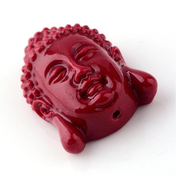 

PandaHall Synthetic Coral Beads, Dyed, Buddha Head, Dark Red, 15.5x11x6mm, Hole: 1.5mm Synthetic Coral Human Red