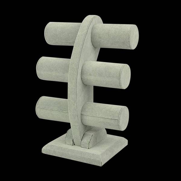 

PandaHall Velvet T Bar Bracelet Display Stand, with Wood, Light Grey, 215x150x310mm Velvet Gray