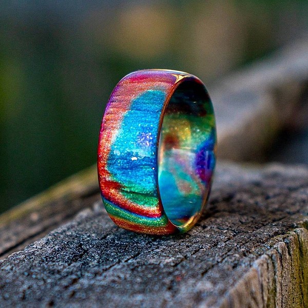 

PandaHall Rainbow Pride Flag Acrylic Finger Rings, Colorful, US Size 11(20.6mm) Acrylic