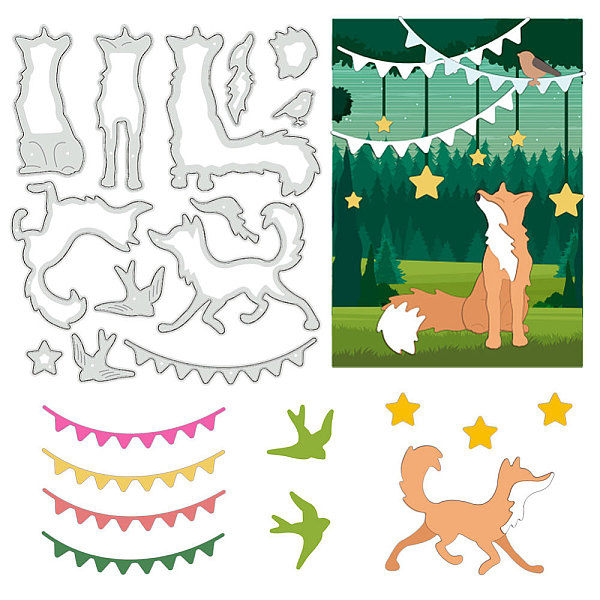 

PandaHall Carbon Steel Cutting Dies Stencils, for DIY Scrapbooking, Photo Album, Decorative Embossing Paper Card, Stainless Steel Color, Fox...