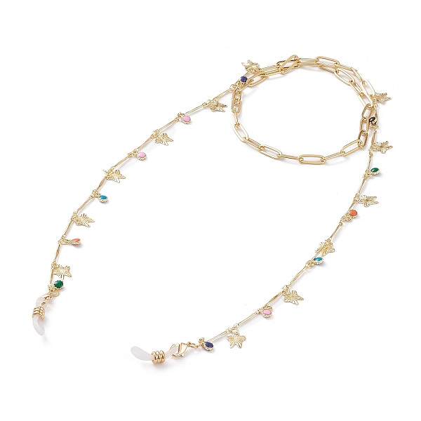 

PandaHall Eyeglasses Chains, Neck Strap for Eyeglasses, with Brass Enamel Charms, Bar Link Chains & Paperclip Chains, Rubber Loop Ends...
