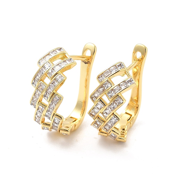 

PandaHall Clear Cubic Zirconia Rhombus Hoop Earrings, Brass Jewelry for Women, Cadmium Free & Lead Free, Real 18K Gold Plated, 20x16.5x8.5mm...