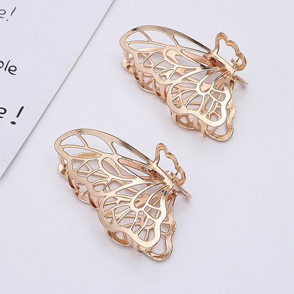 

PandaHall Alloy Claw Hair Clips, Butterfly, Light Gold, 80x50mm Alloy
