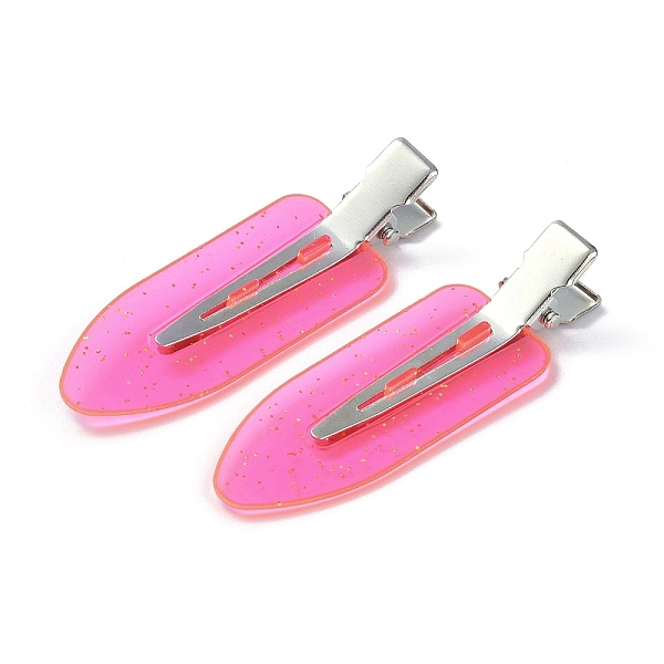 

PandaHall No Bend Hair Clips, Curl Pin Clips, No Crease Hair Clips, Alloy & Plastic Alligator Hair Clips, with Glitter Powder, Fuchsia..., Pink