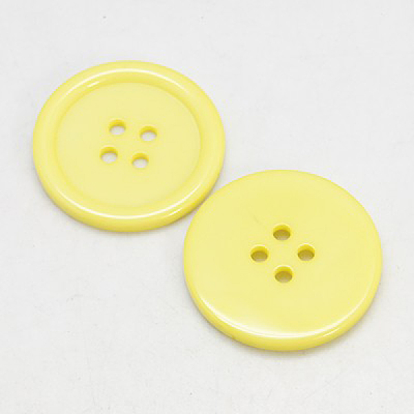 

PandaHall Resin Buttons, Dyed, Flat Round, Yellow, 28x3mm, Hole: 2mm, 98pcs/bag Resin Flat Round Yellow