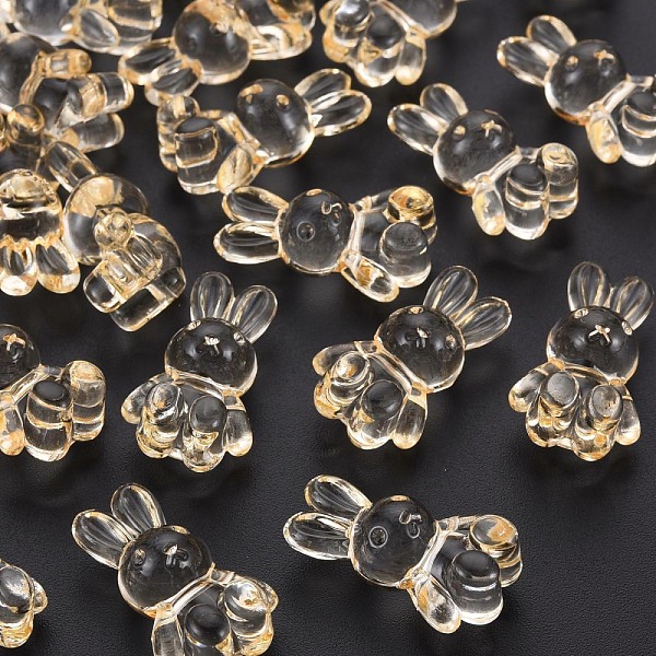 

PandaHall Transparent Acrylic Beads, Rabbit, Goldenrod, 24.5x14.5x11mm, Hole: 2.5mm, about 300pcs/500g Acrylic Rabbit Gold