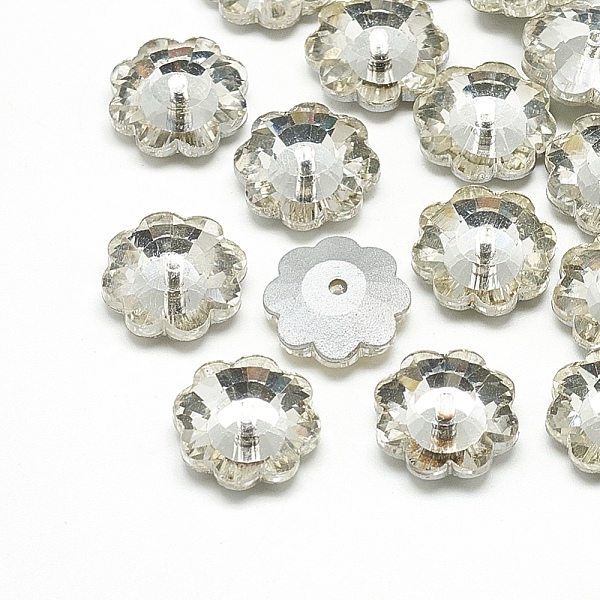 

PandaHall Glass Beads, Back Plated, Faceted, Snowflake, Clear, 8x3mm, Hole: 0.5mm Glass Snowflake Clear