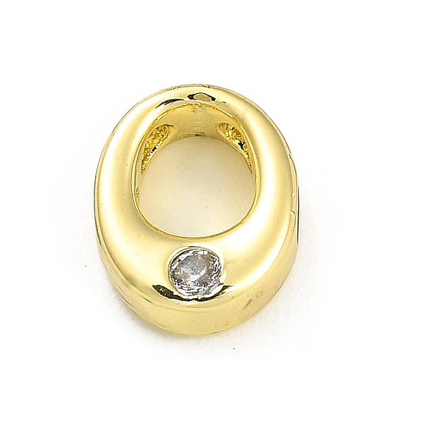 

PandaHall Rack Plating Brass Cubic Zirconia Beads, Long-Lasting Plated, Lead Free & Cadmium Free, Alphabet, Letter O, 13x11x5.5mm, Hole..., Clear