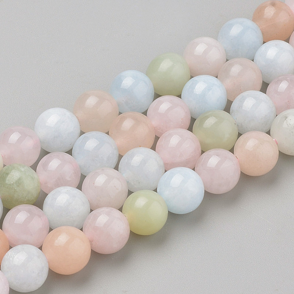 

PandaHall Natural Morganite Beads Strands, Round, 10x9.5mm, Hole: 1mm, about 38pcs/strand, 16.3 inch Morganite Round