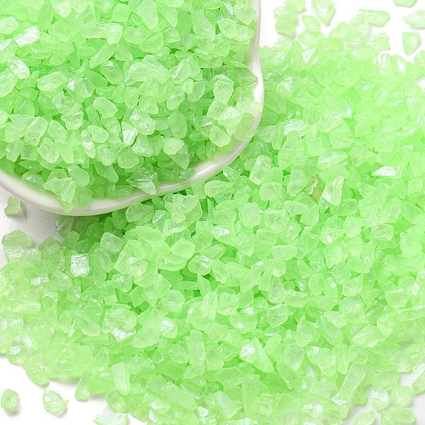 

PandaHall Luminous Crushed Glass Craft, Irregular Glass Chips, for DIY Vase Filler Garden Decoration, Lawn Green, 4.5~11.5x1.5~3x2.5mm Glass...