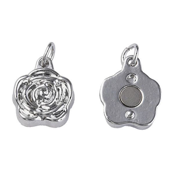 

PandaHall Brass Pendants, with Jump Rings and Magnet, Nickel Free, Flower, Platinum, 17x11.5x16mm, Jump Ring: 5x1mm, 3mm inner diameter...
