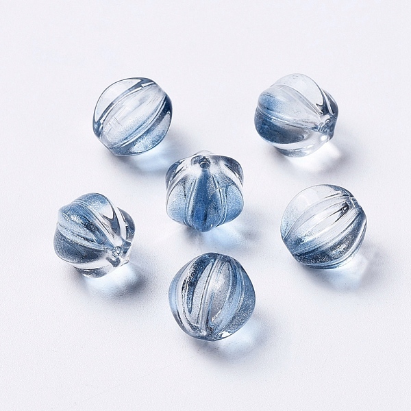 

PandaHall Transparent Glass Beads, with Glitter Powder, Pumpkin, Blue, 10.5mm, Hole: 1mm Glass Pumpkin Blue