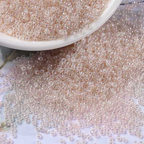 

PandaHall MIYUKI Round Rocailles Beads, Japanese Seed Beads, (RR330) Transparent Pink Mist Luster, 15/0, 1.5mm, Hole: 0.7mm, about...