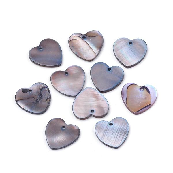 

PandaHall Spray Paint Freshwater Shell Charms, Heart, Rosy Brown, 13~14x13~14x1.5~2mm, Hole: 1mm Freshwater Shell Heart Brown