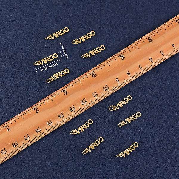 

PandaHall 10Pcs Brass Pendants, with Jump Rings, Long-Lasting Plated, Constellation/Zodiac Sign, Golden, Virgo, Virgo: 4x17x1.5mm, Hole: 3mm...