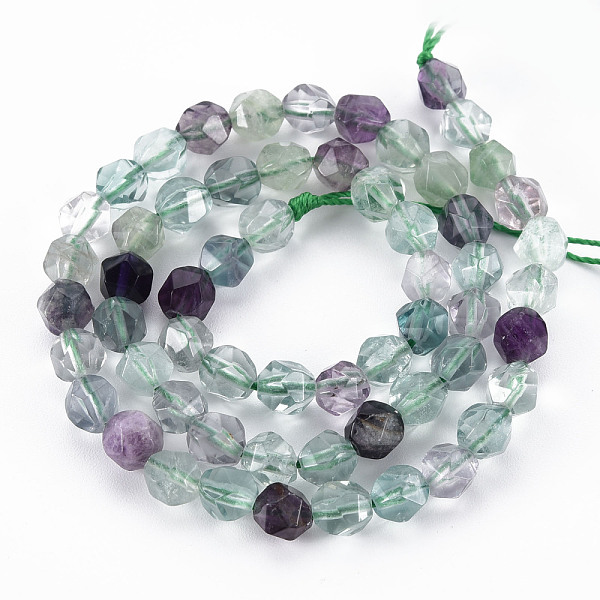 

PandaHall Natural Fluorite Beads Strands, Star Cut Round Beads, Faceted, 6~7x5~6mm, Hole: 1mm, about 59pcs/strand, 14.96 inch(38cm) Fluorite...