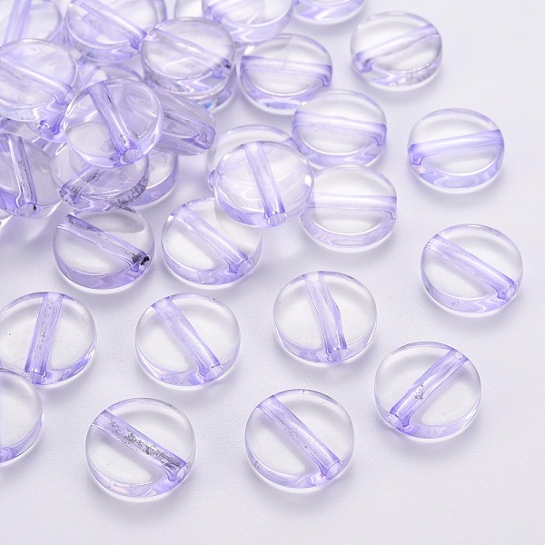 

PandaHall Transparent Acrylic Beads, Flat Round, Lilac, 16x5mm, Hole: 2.8mm, about 480pcs/500g Acrylic Flat Round Purple