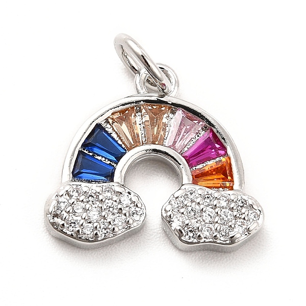 

PandaHall Rack Plating Brass Cubic Zirconia Charm, Rainbow Charms, Long-Lasting Plated, with Jump Rings, Cadmium Free & Lead Free, Real...