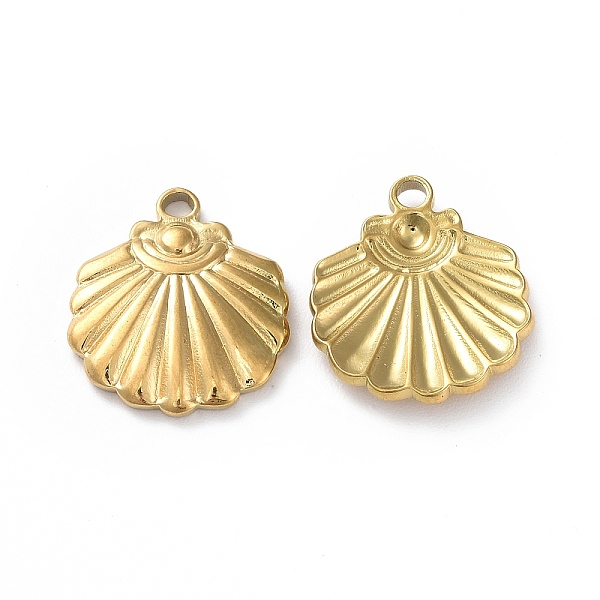 

PandaHall Ion Plating(IP) 304 Stainless Steel Pendants, Shell Charm, Golden, 18.5x16x2.5mm, Hole: 1.8mm 304 Stainless Steel Shell Shape